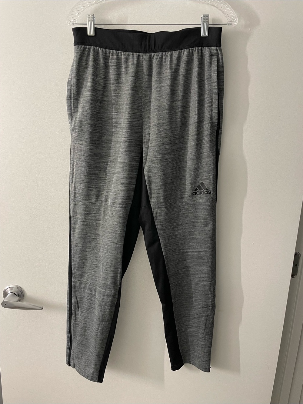 Two Adidas Gray and Black Sweatpants
